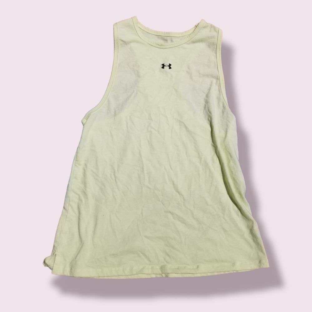 Under Armour Racerback Workout Tank Top in Light Yellow Green